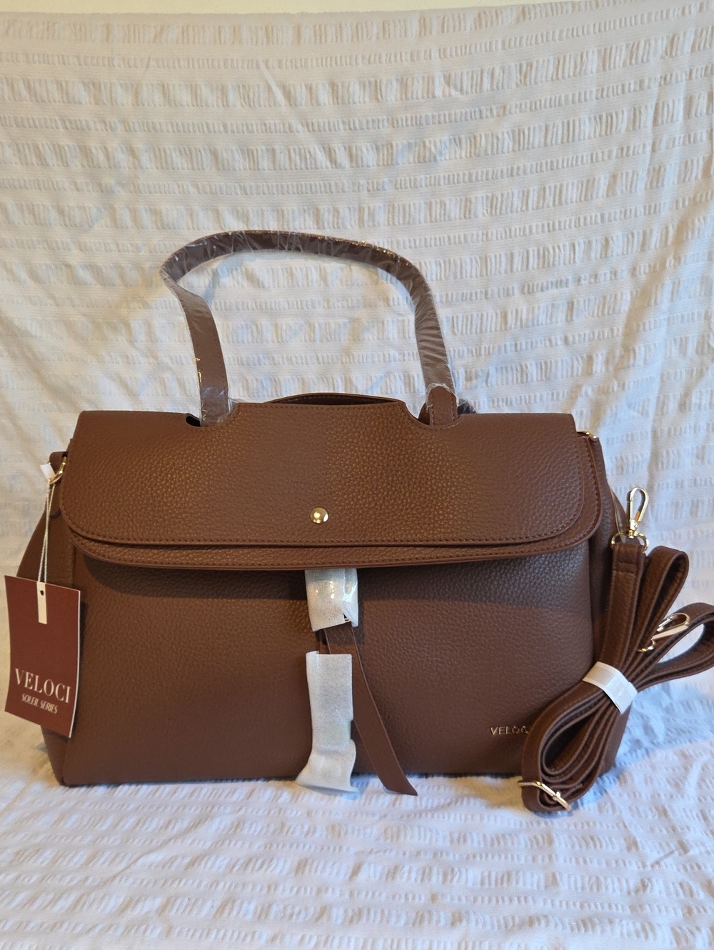 NWT Veloci Soleil Series Brown Satchel Handbag